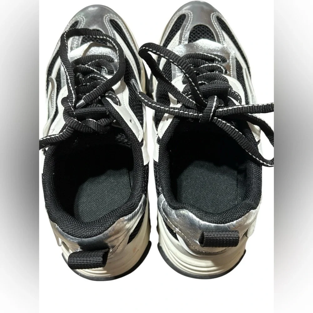 Steve Madden Silver and Black Sneakers size 3